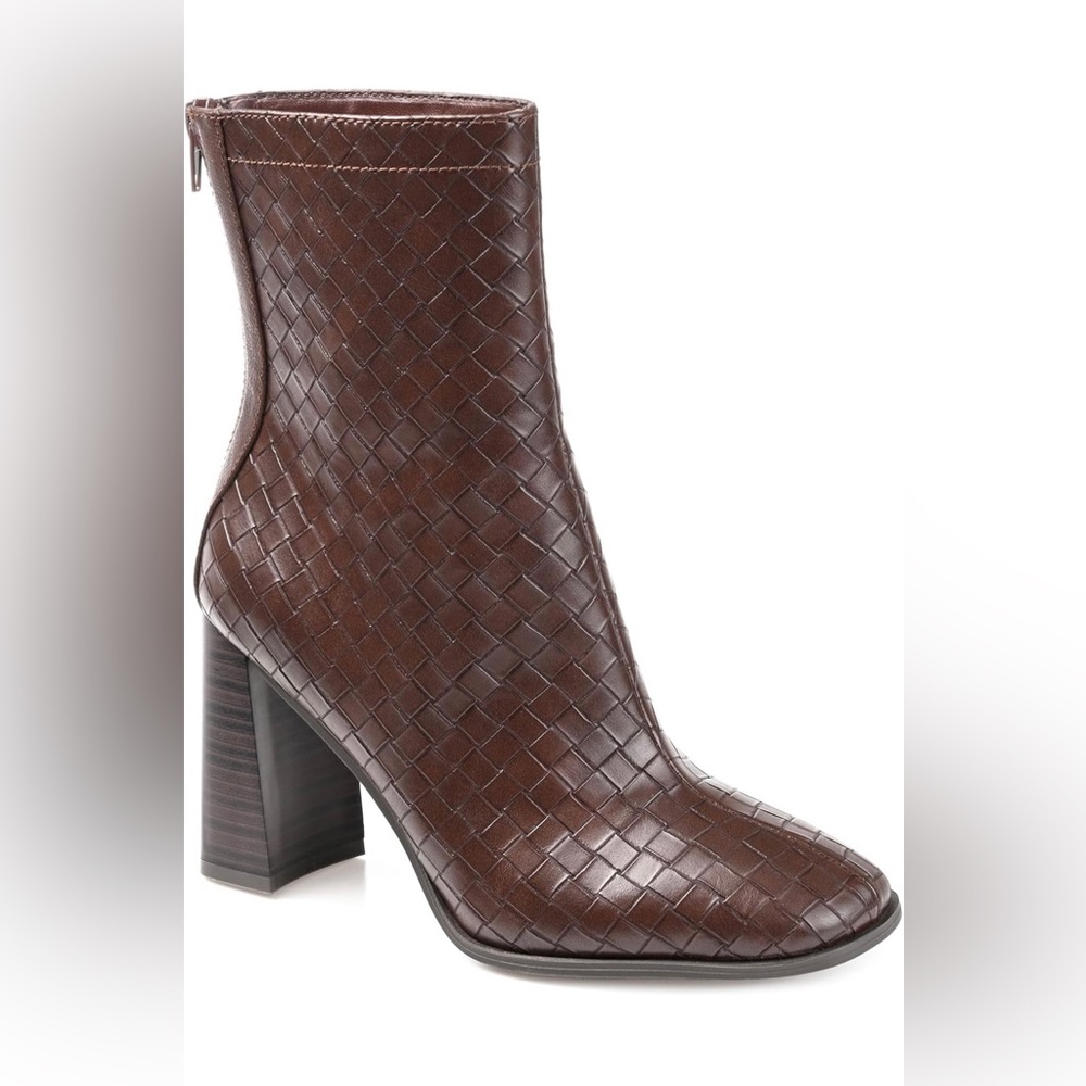 Journee Collection Womens Brielle Tru Comfort Foam Back Heel Zip Brown 8.5
